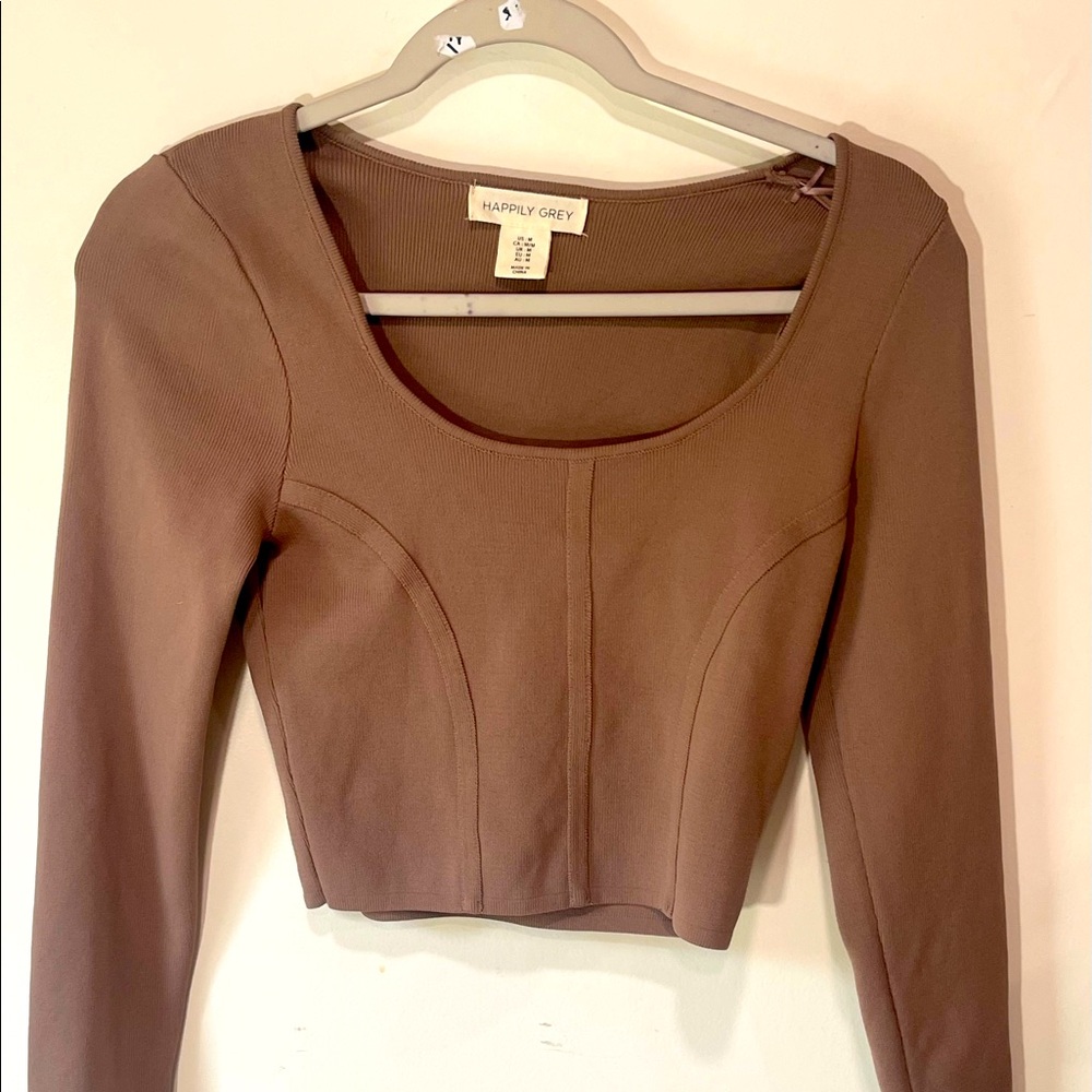 Happily grey brown shirt medium